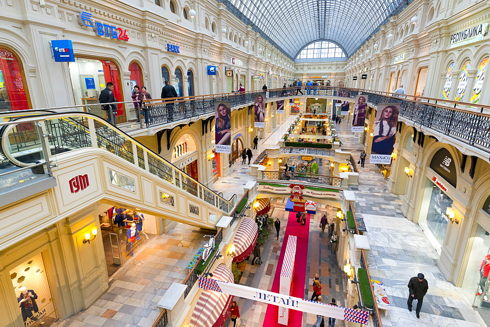 Interior of the GUM department store, Moscow, Russia, Europe