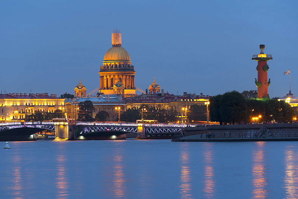 View of the Historic Heart along the Neva River, St. Petersburg, Russia, Europe