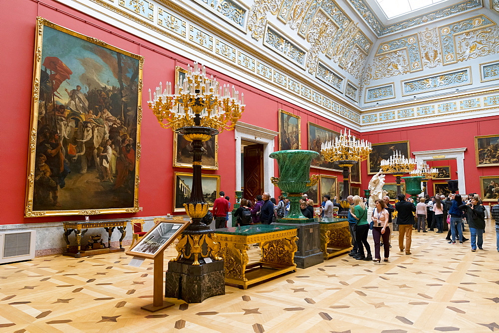 Interior of the Winter Palace, State Hermitage Museum, UNESCO World Heritage Site, St. Petersburg, Russia, Europe