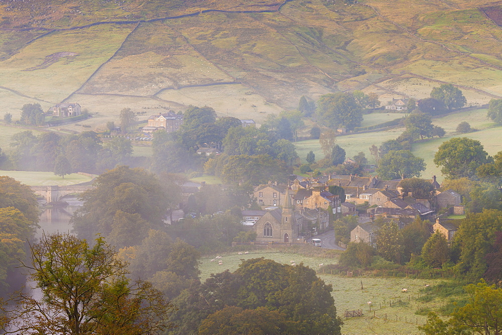 View over Burnsall, Yorkshire Dales National Park, Yorkshire, England, United Kingdom, Europe 