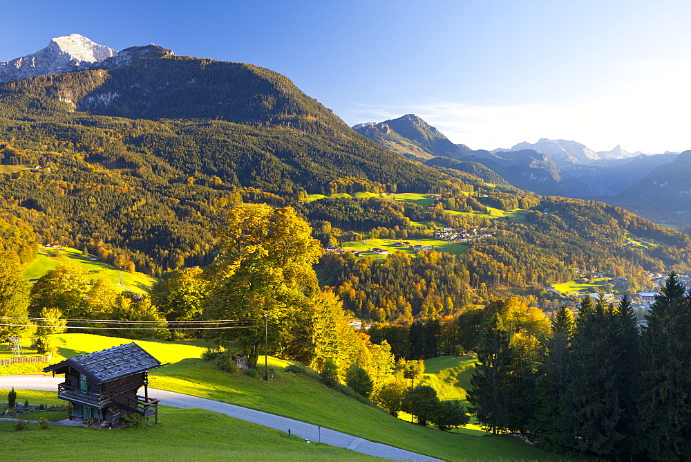 Overview of Berchtesgaden, Bavaria, Germany, Europe 