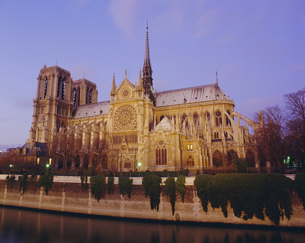 Notre Dame cathedral by the River Seine, Paris, France, Europe