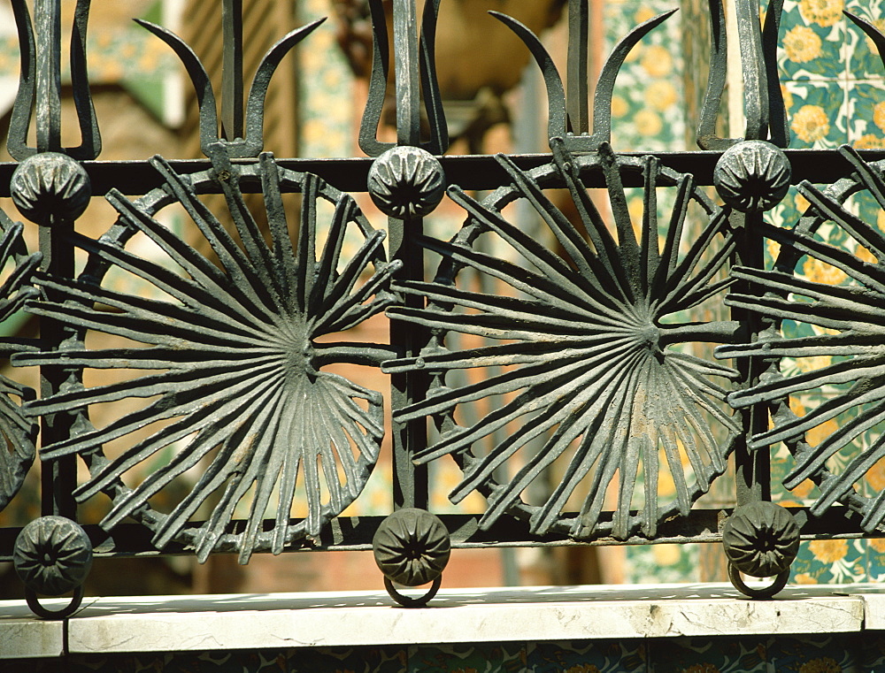 Ironwork by Gaudi, Casa Vicens, Barcelona, Catalonia, Spain, Europe