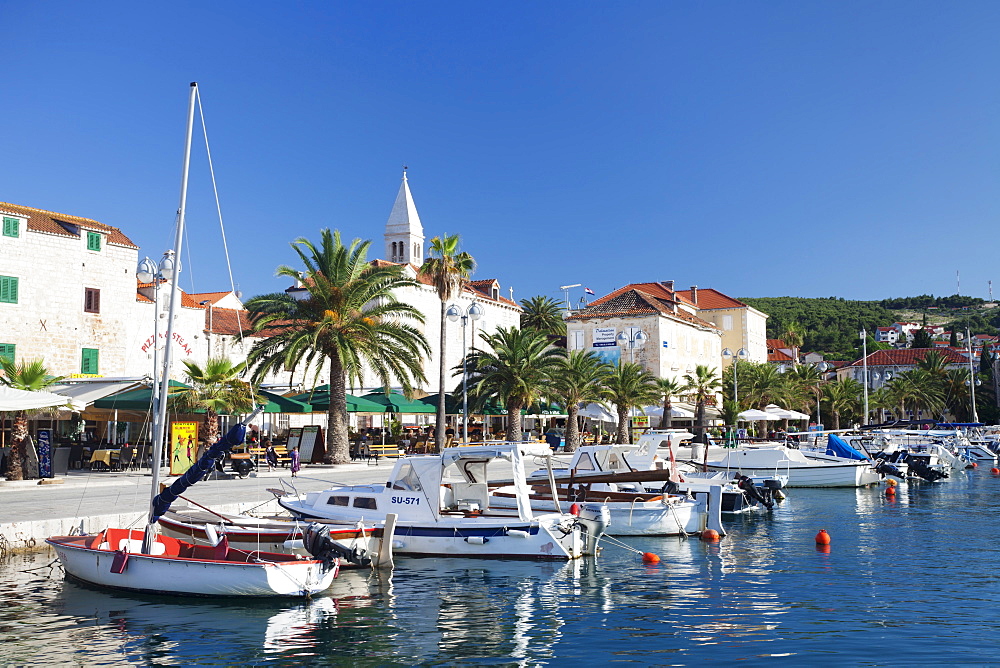 Sailing boats in the harbour, Supertar, Brac Island, Dalmatia, Croatia, Europe