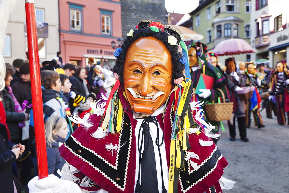 Narrensprung, traditional carnival, Rottweiler Fasnet, Rottweil, Black Forest, Baden Wurttemberg, Germany, Europe 