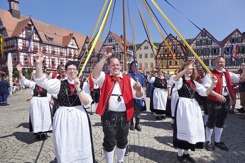 Historical parade at Bad Urach Schaferlauf, Bad Urach Swabian Alb, Baden Wurttemberg, Germany, Europe