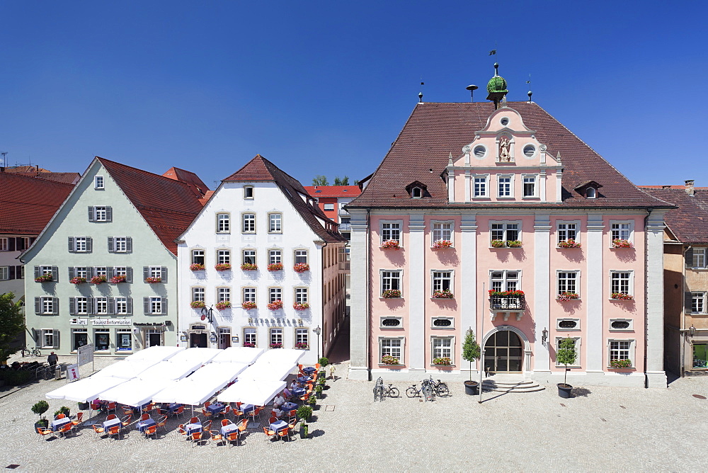 Old town with market place and town hall, Rottenburg am Neckar, near Tubingen, Baden Wurttemberg, Germany, Europe 