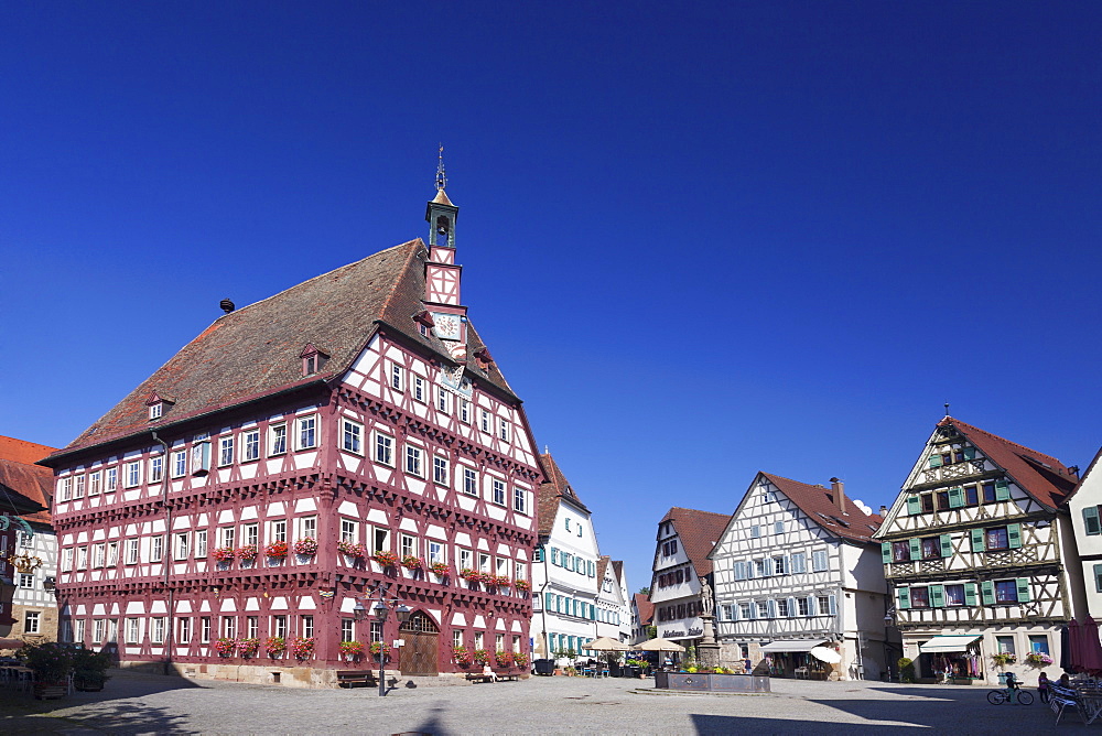 Town Hall at Market Square, Markgroningen, Ludwigsburg District, Baden Wurttemberg, Germany, Europe