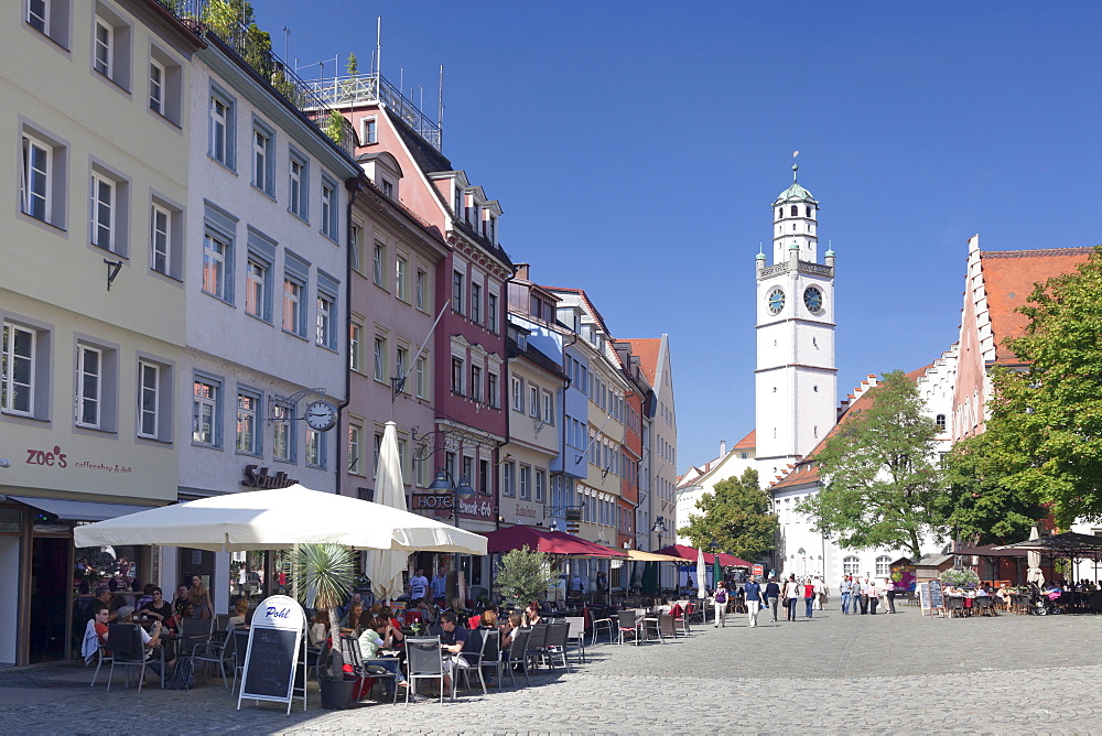 Marienplatz Square with Waaghaus and Blaserturm Tower, Ravensburg, Upper Swabia, Baden Wurttemberg, Germany, Europe