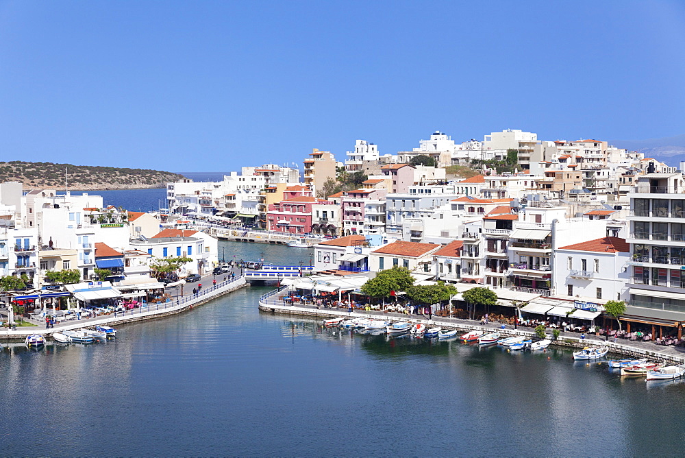 Voulismeni Lake, Agios Nikolaos, Lasithi, Crete, Greek Islands, Greece, Europe