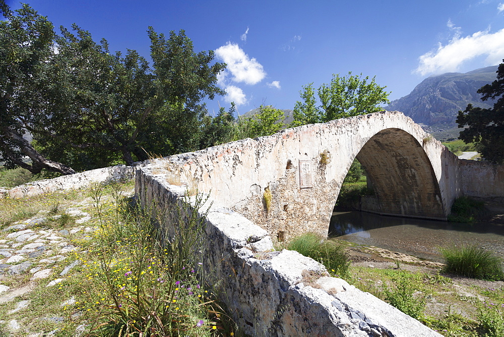 Venetian Bridge, near Preveli Monastery, Valley of Megalopotamos River, Rethymno District, Crete, Greek Islands, Greece, Europe