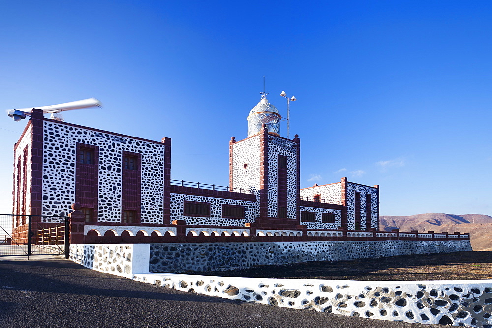 Lighthouse of Faro de la Entallada at Punta de la Entallada, Fuerteventura, Canary Islands, Spain, Europe 