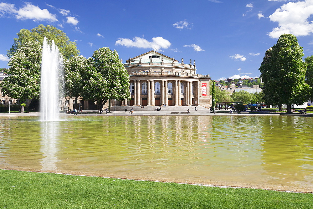 Opera House, Eckensee Lake, Schlosspark, Stuttgart, Baden-Wurttemberg, Germany, Europe