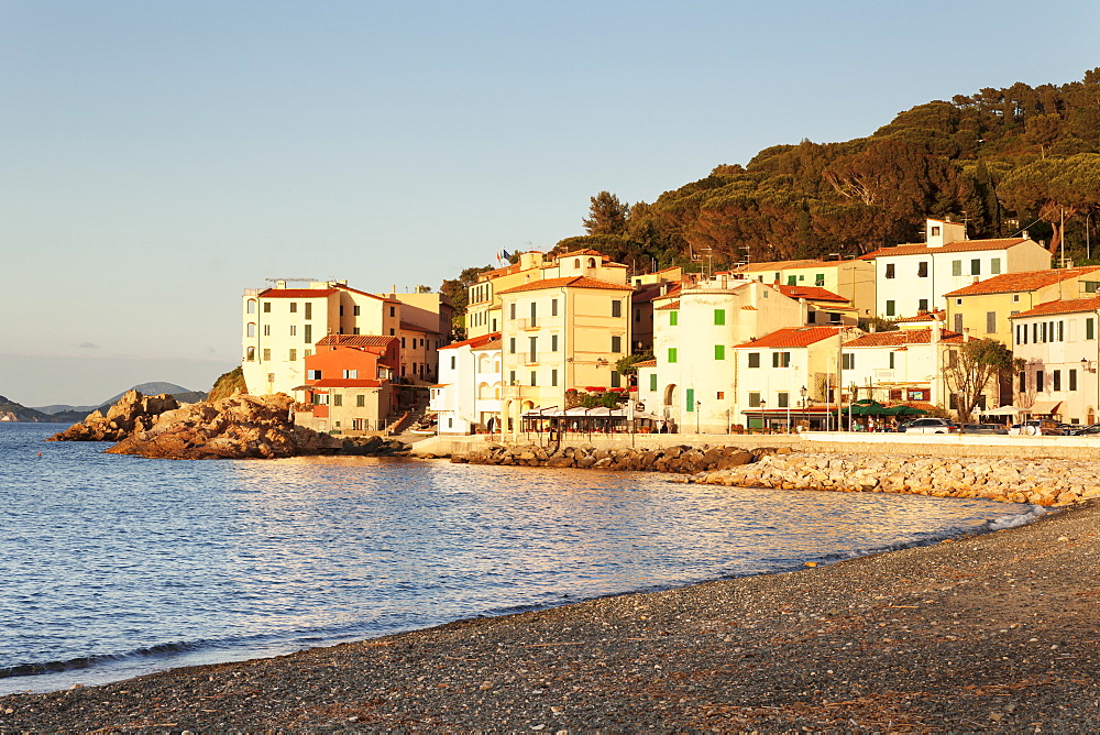 Marciana Marina at sunset, Island of Elba, Livorno Province, Tuscany, Italy, Europe