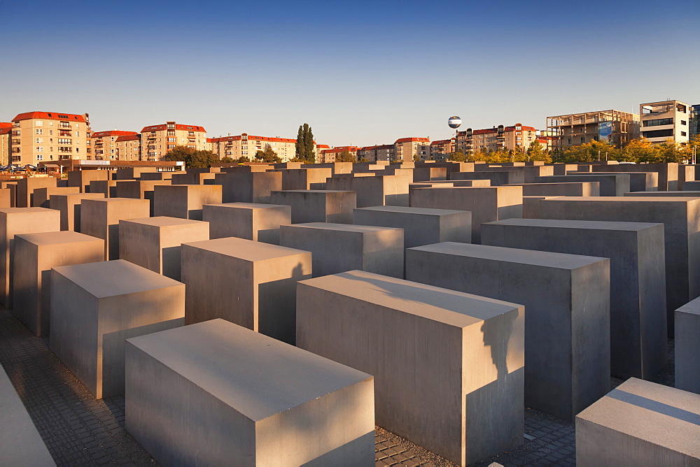 Holocaust Memorial at sunset, Berlin Mitte, Berlin, Germany, Europe