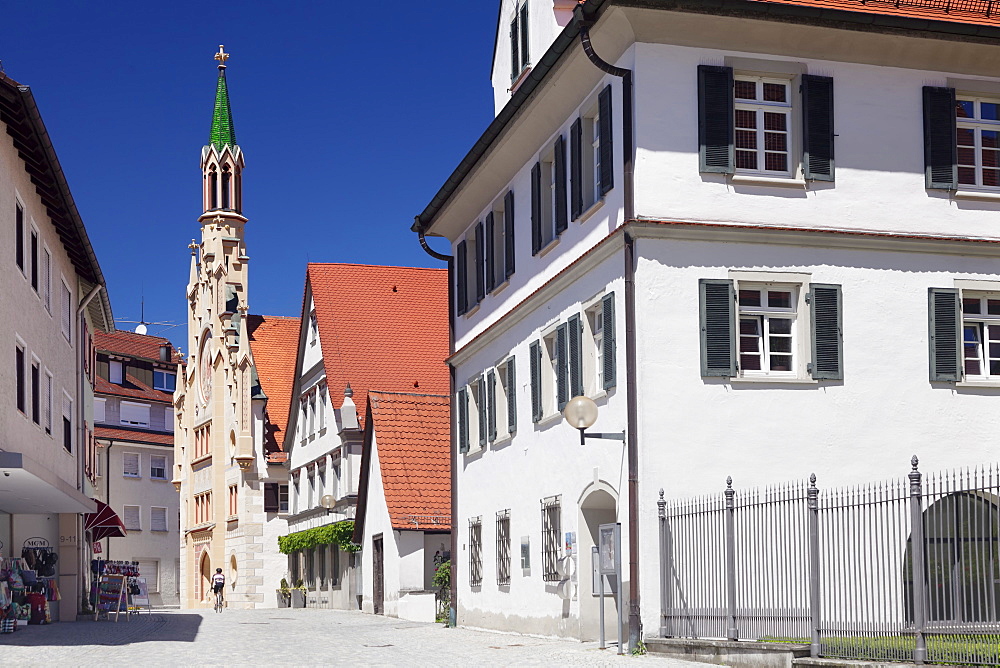 Pedestrian area, Hospice of the Holy Spirit (Heilig Geist Spital), Bad Waldsee, Upper Swabian Baroque Route, Upper Swabia, Baden-Wurttemberg, Germany, Europe