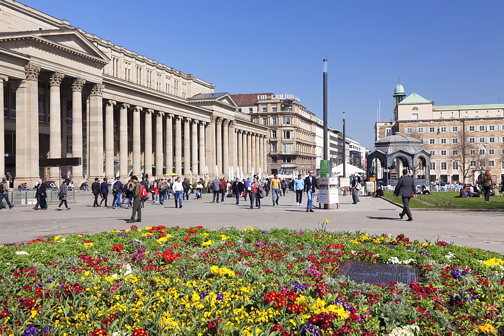 Schlossplatz square, Koenigsbau shopping centre, pedestrian area, Stuttgart, Baden Wurttemberg, Germany, Europe