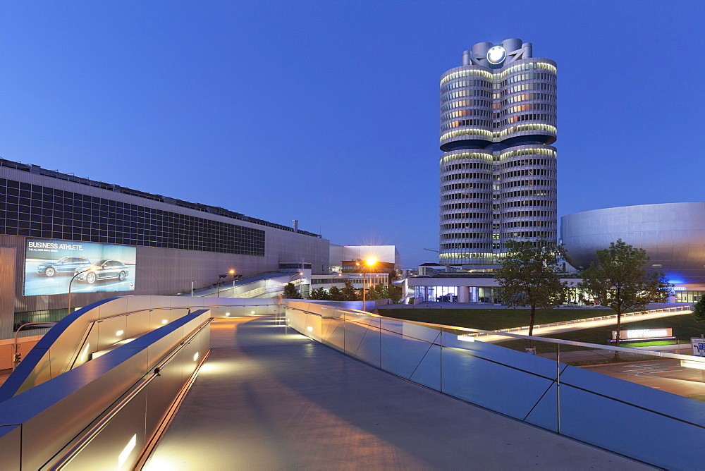 BMW building and BMW Museum, Olympiazentrum, Mittleren Ring, Munich, Bavaria, Germany, Europe