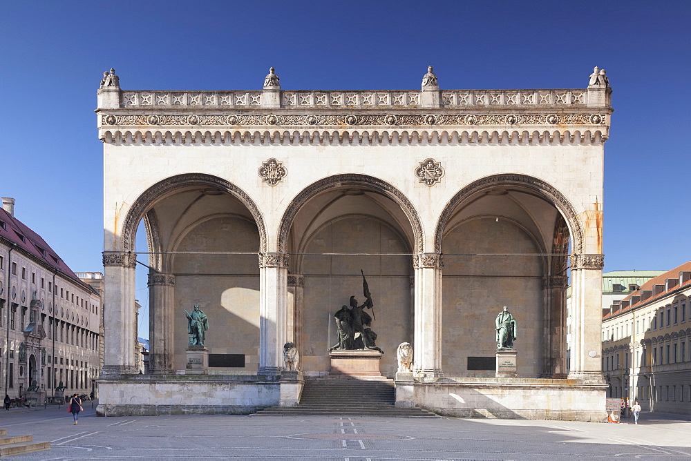 Feldherrenhalle, Odeonsplatz Square, Munich, Bavaria, Germany, Europe