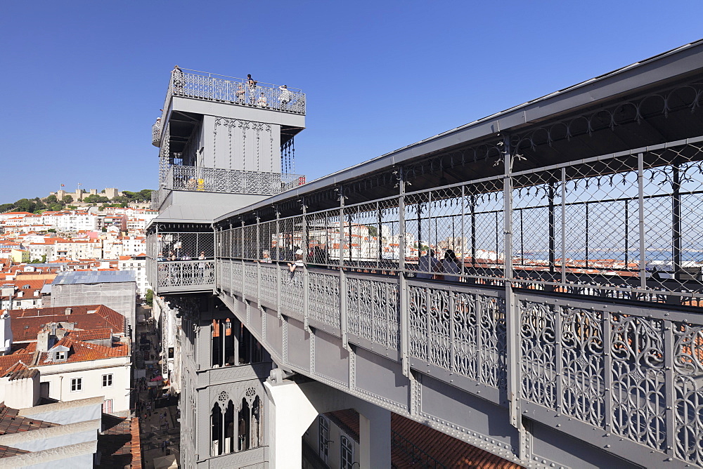 Elevador de Santa Justa, Santa Justa Elevator, Baixa, Lisbon, Portugal, Europe