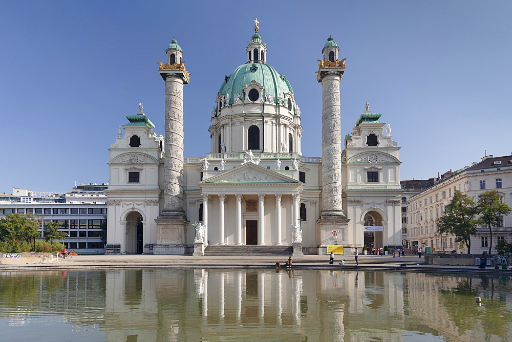 Karlskirche Church at Karlsplatz Square, Vienna, Austria, Europe