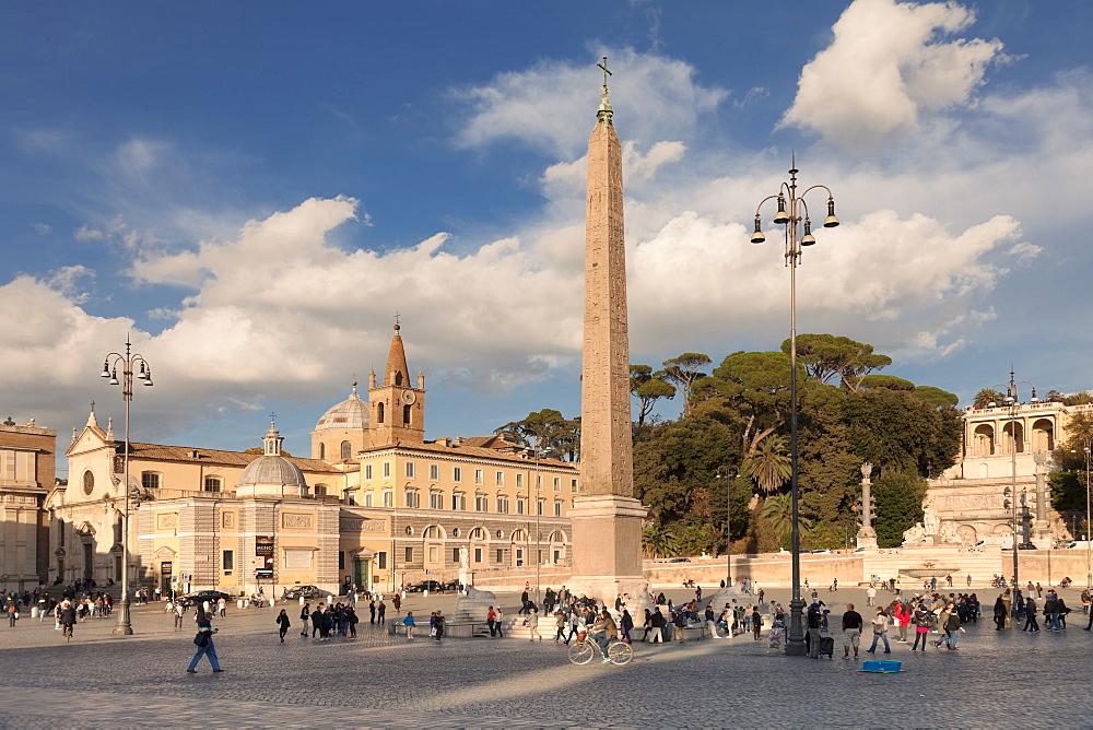 Piazza del Popolo, Obelisco Falminio obelisk, Rome, Lazio, Italy, Europe