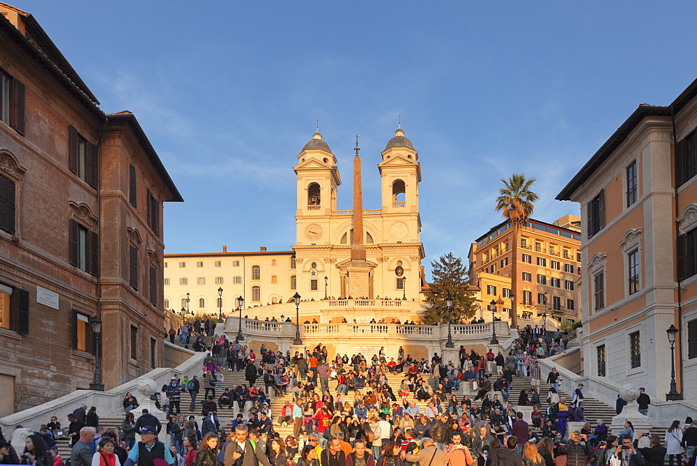 Spanish Steps, Santa Trinita dei Monti church, Piazza di Spagna, Rome, Lazio, Italy, Europe