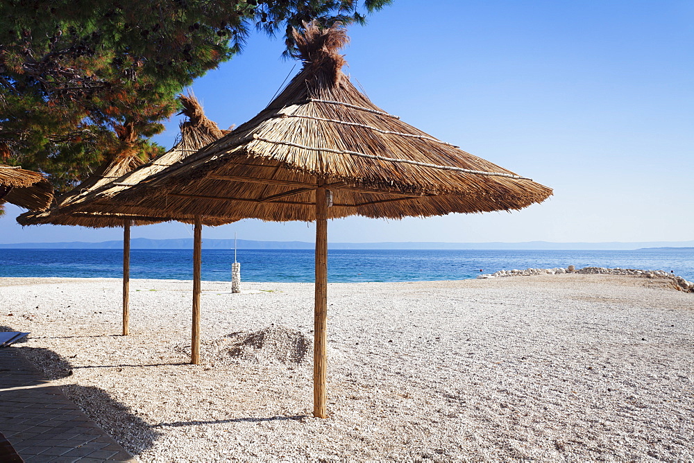 Beach of Baska Voda, Makarska Riviera, Dalmatia, Croatia, Europe 