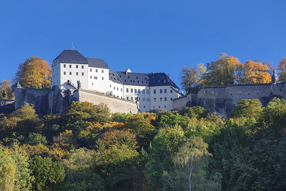 Koenigstein Fortress, Saxony Switzerland National Park, Saxony, Germany, Europe