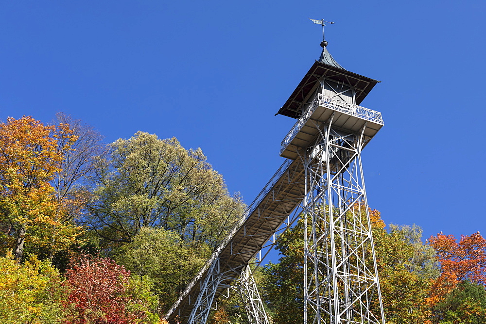 Elevator, art nouveau, Bad Schandau, Elbsandstein Mountains, Saxony Switzerland, Saxony, Germany, Europe