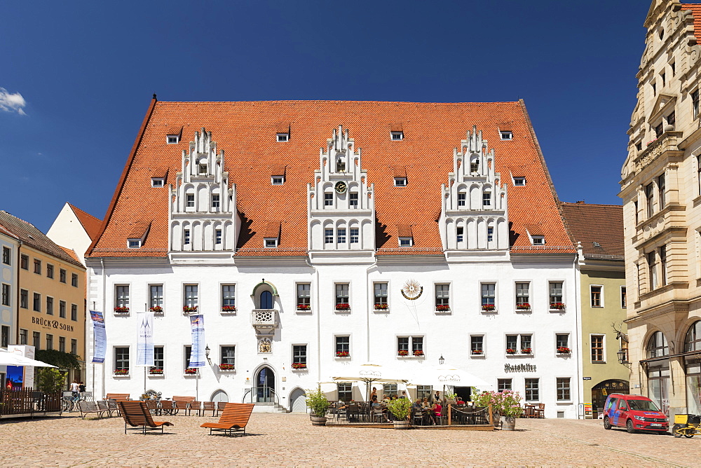 Townhall at market square, Meissen, Saxony, Germany, Europe