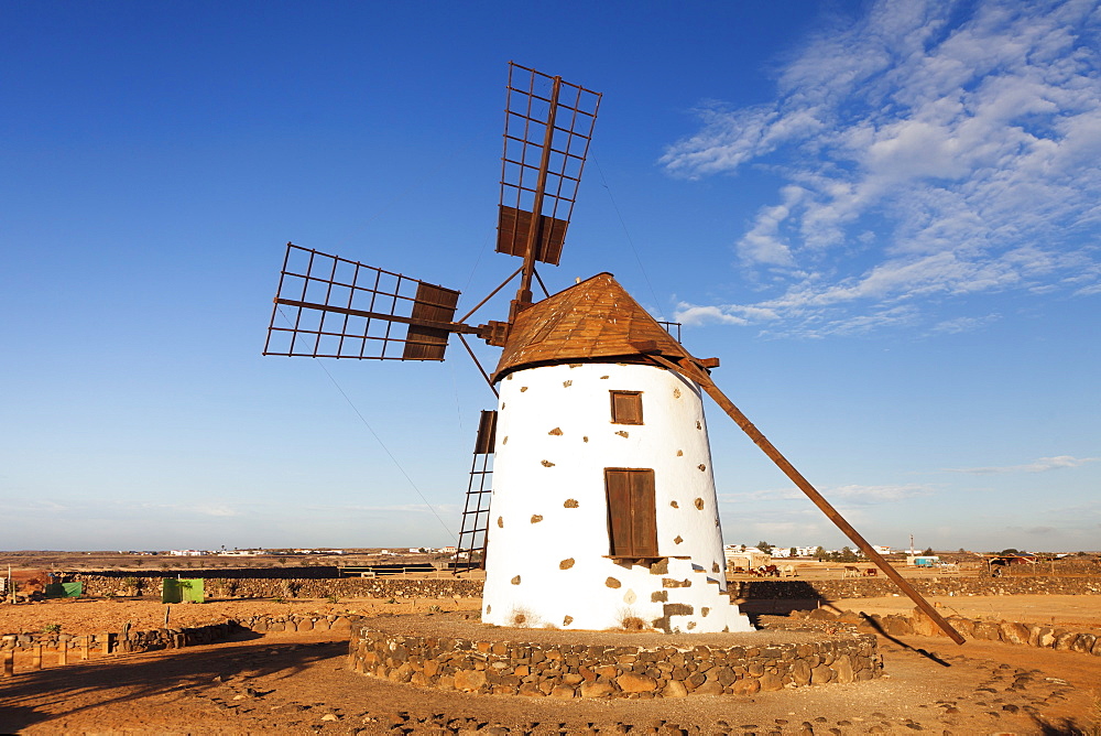 Windmill near El Cotillo, Fuerteventura, Canary Islands, Spain, Atlantic, Europe 