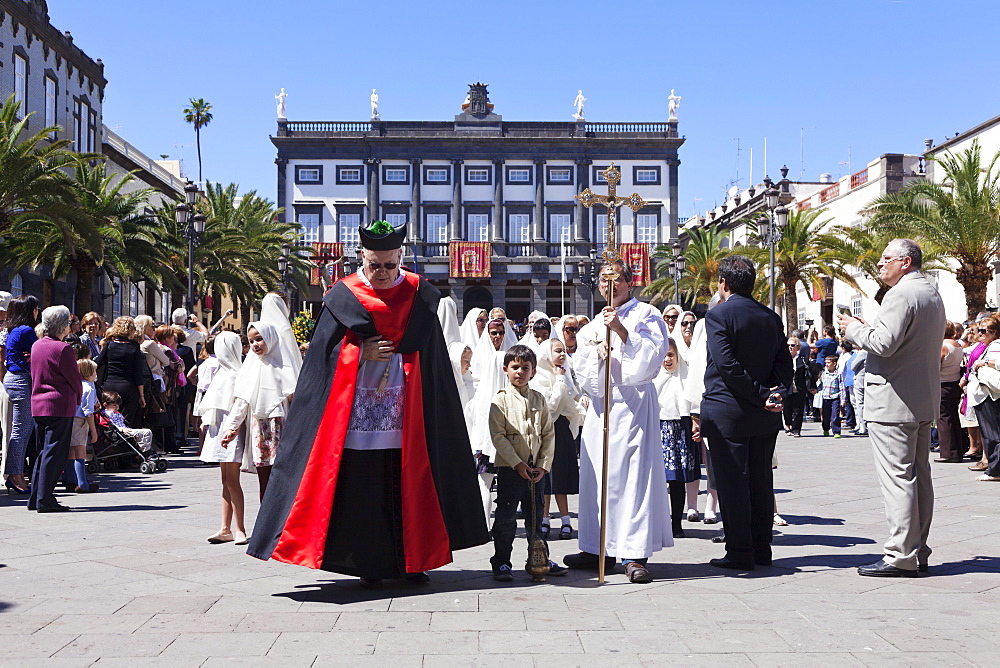 Easter procession in the old town Vegueta, Las Palmas, Gran Canaria, Canary Islands, Spain, Atlantic, Europe 