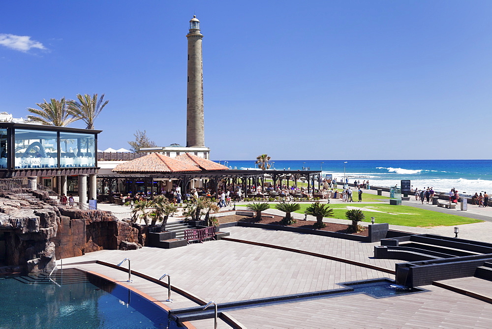 Centro Spa and lighthouse Faro de Maspalomas, Maspalomas, Gran Canaria, Canary Islands, Spain, Atlantic, Europe