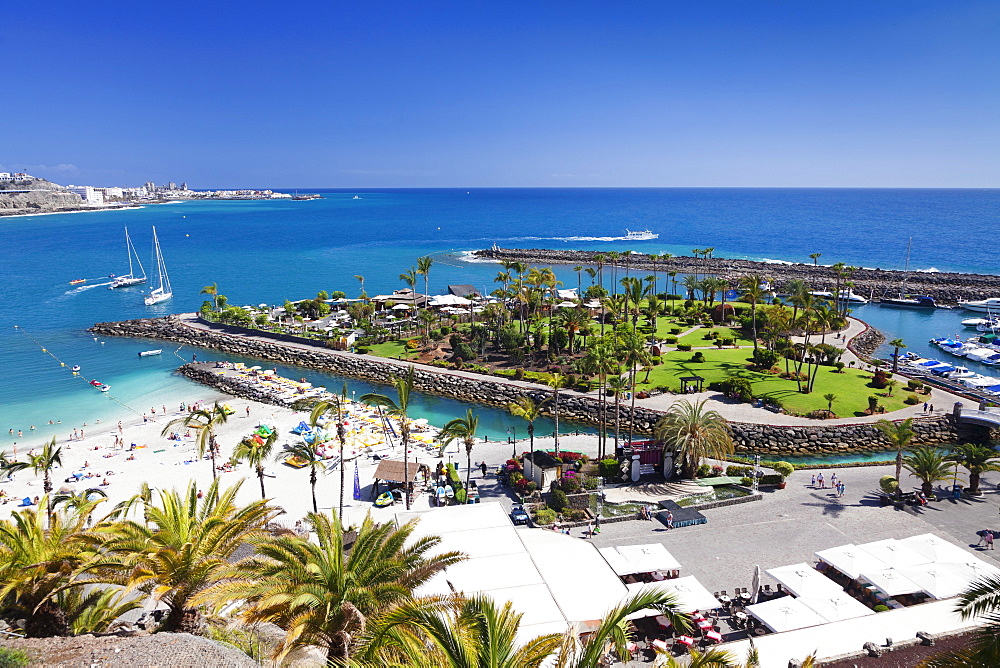 Aerial view of Anfi del Mar, Playa de la Verga, Gran Canaria, Canary islands, Spain, Atlantic, Europe