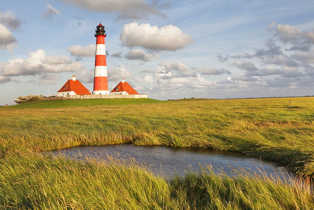 Westerheversand Lighthouse, Westerhever, Eiderstedt Peninsula, Schleswig Holstein, Germany, Europe