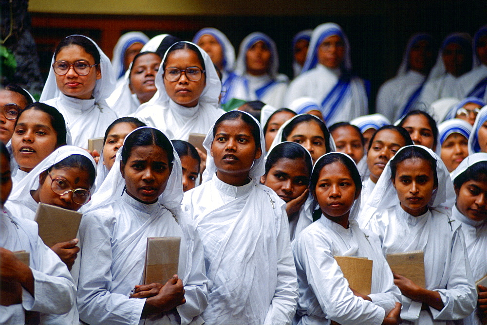 Novice nuns at Mother Teresa's Mission in Calcutta, India