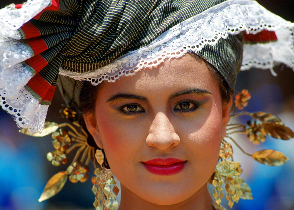 Pretty girl in a Sumatran costume, Indonesia