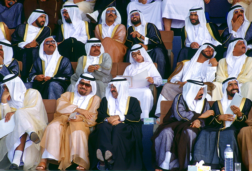 Audience watching anniversary parade, Abu Dhabi