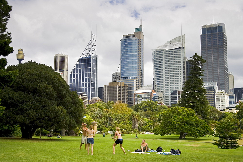 View of the Sydney skyline from the Royal Botanical Gardens, Australia