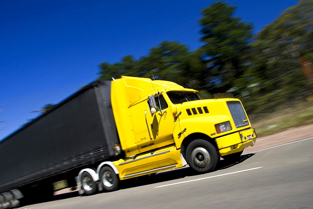 Truck on the Great Western Highway from Sydney to Adelaide, New South Wales, Australia