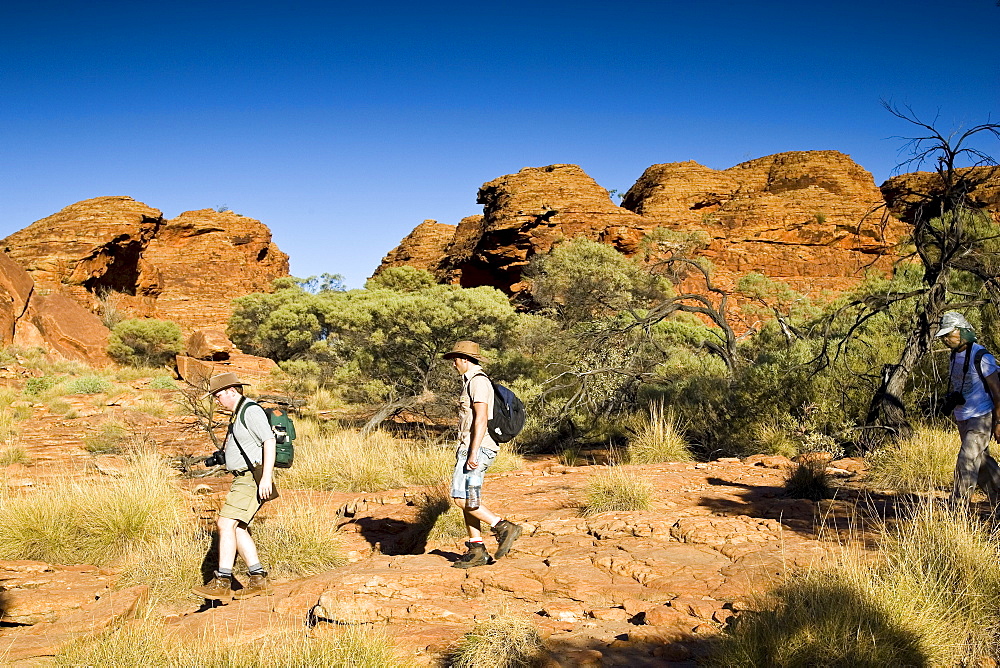 Tourists visit King's Canyon, Northern Territory, Australia