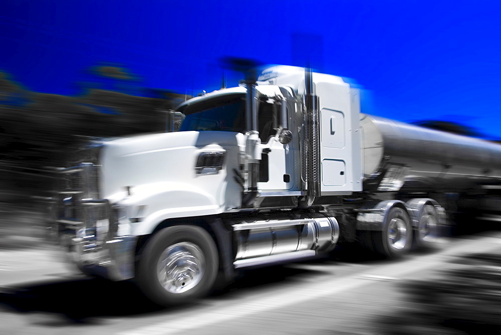 Tanker truck on the Great Western Highway from Sydney to Adelaide, New South Wales, Australia