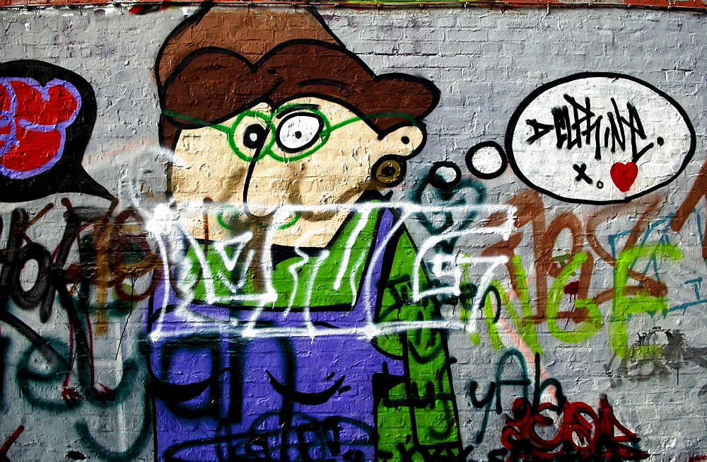 Graffiti  in Werregaren Straat, Ghent, Belgium