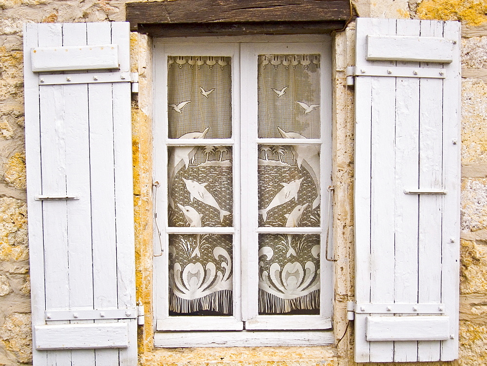 Shutters on a french house in Ile de R?, France