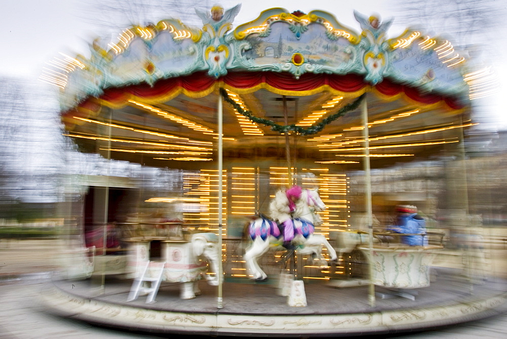 Carousel in Jardin des Tuileries, Central Paris, France