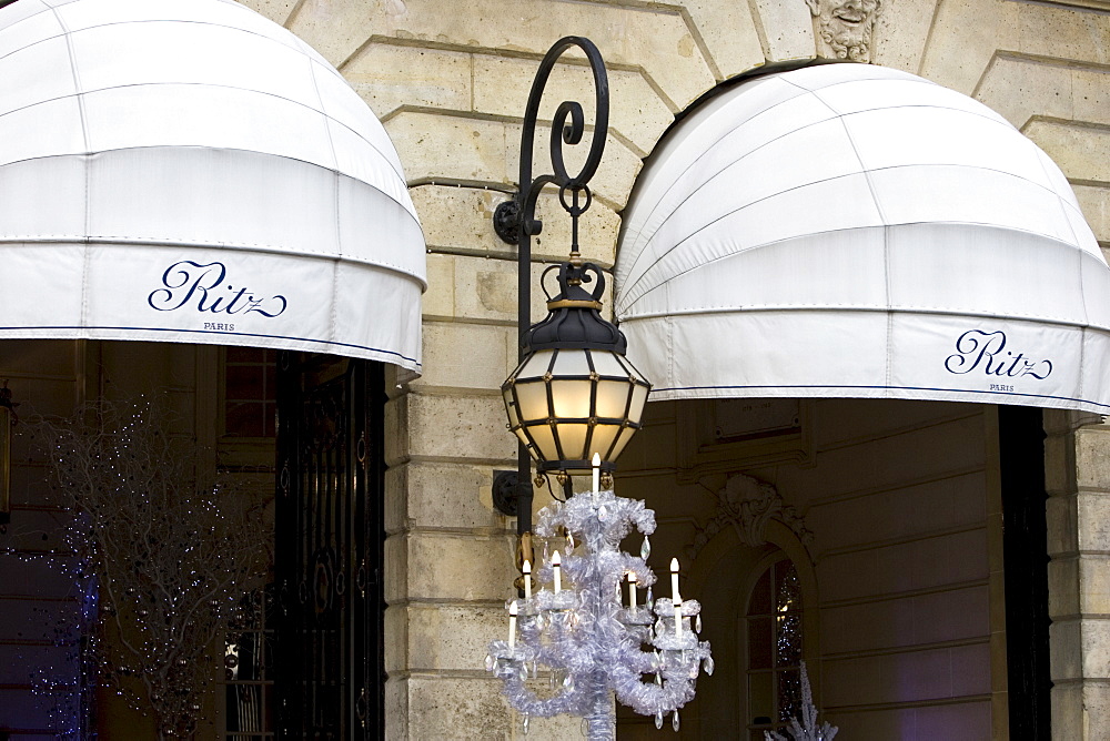 Ritz Hotel awnings in Place Vendome, Paris, France