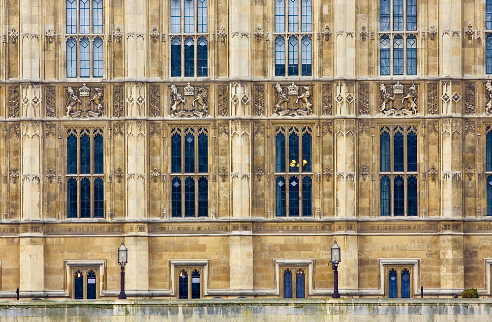 Windows of Houses of Parliament, Palace of Westminster, United Kingdom