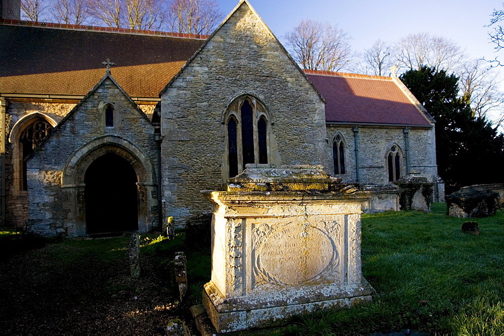 Ancient tomb in St Peter and St Paul Churchyard, Broadwell, The Cotswolds, Oxfordshire, UK