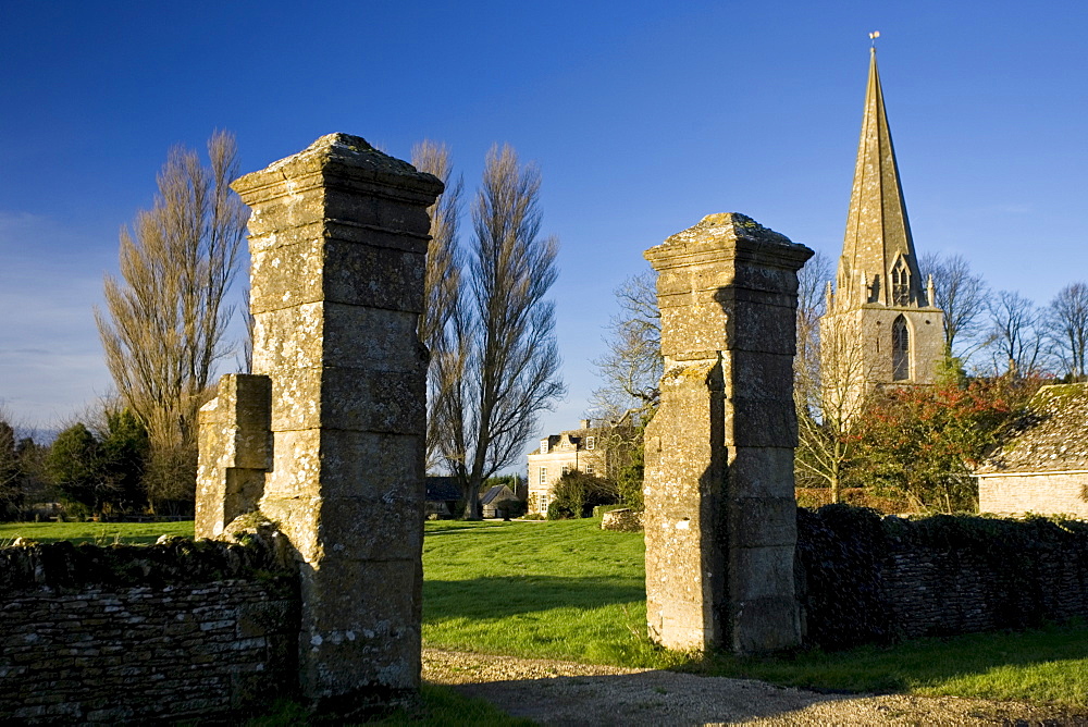 Manor house and St Peter and St Paul Church, Broadwell, The Cotswolds, Oxfordshire, United Kingdom